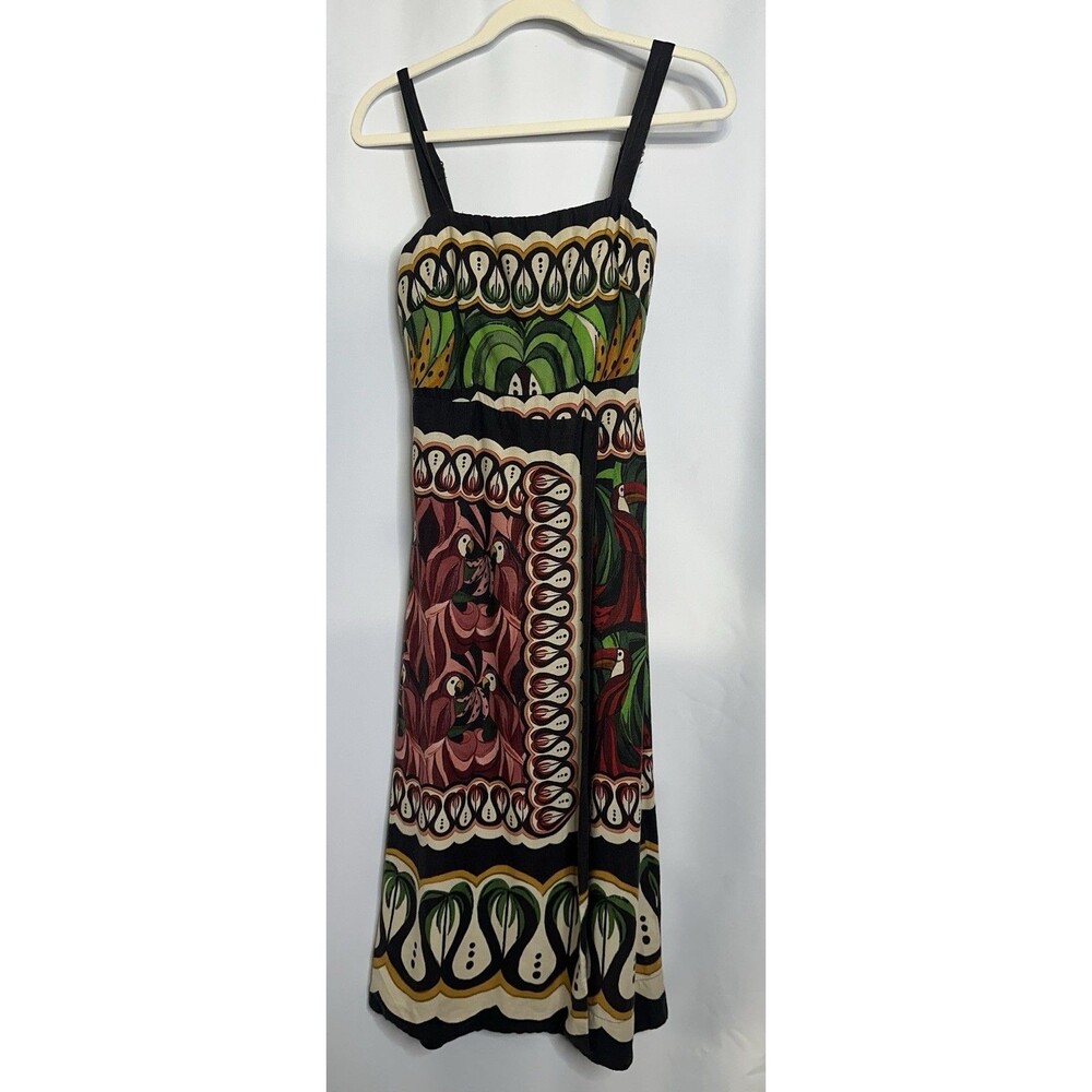 Women "FARM RIO black, multicolor sleeveless wrap dress.Size XS